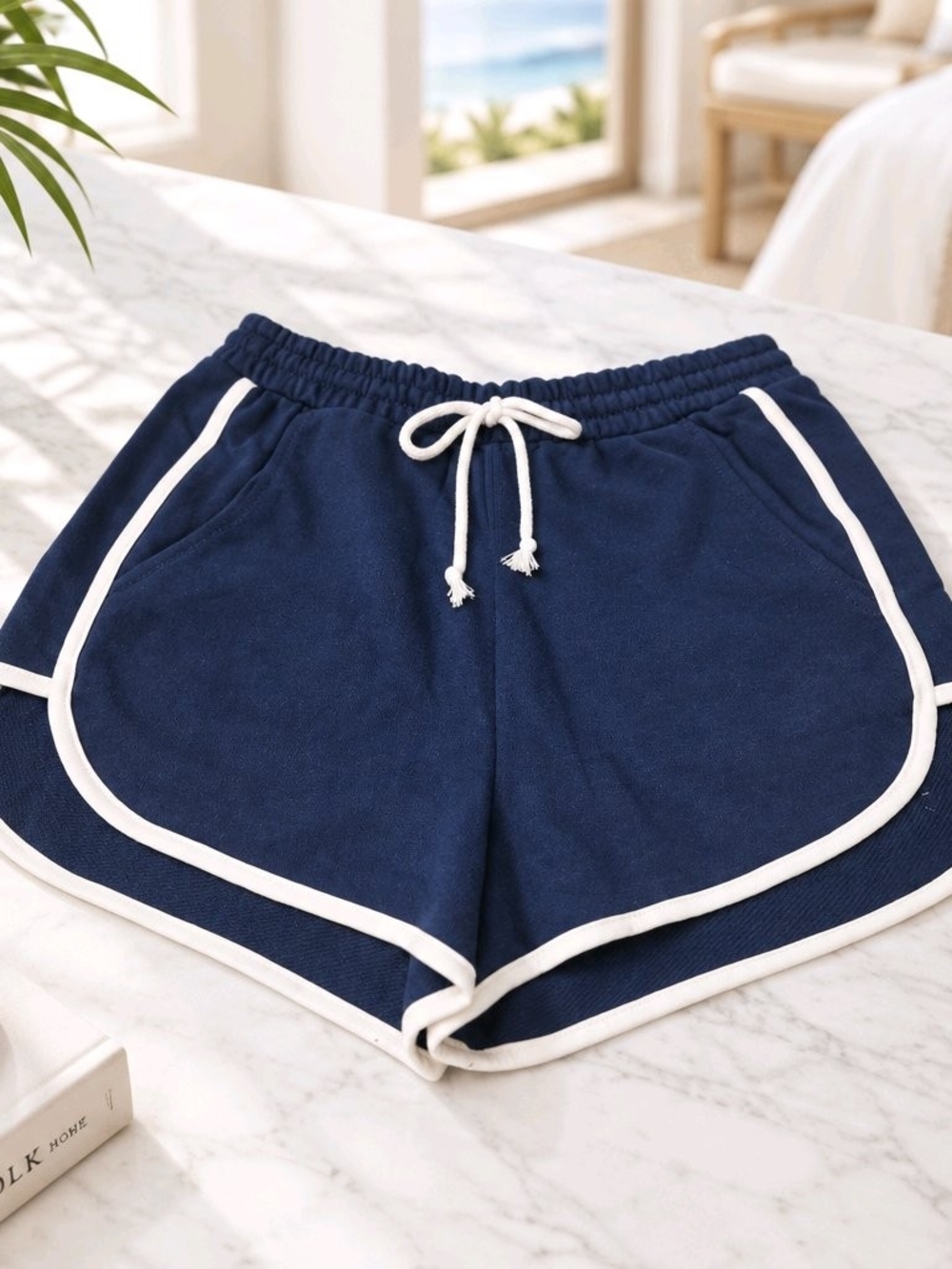wild fable Navy Athletic Shorts with White Trim